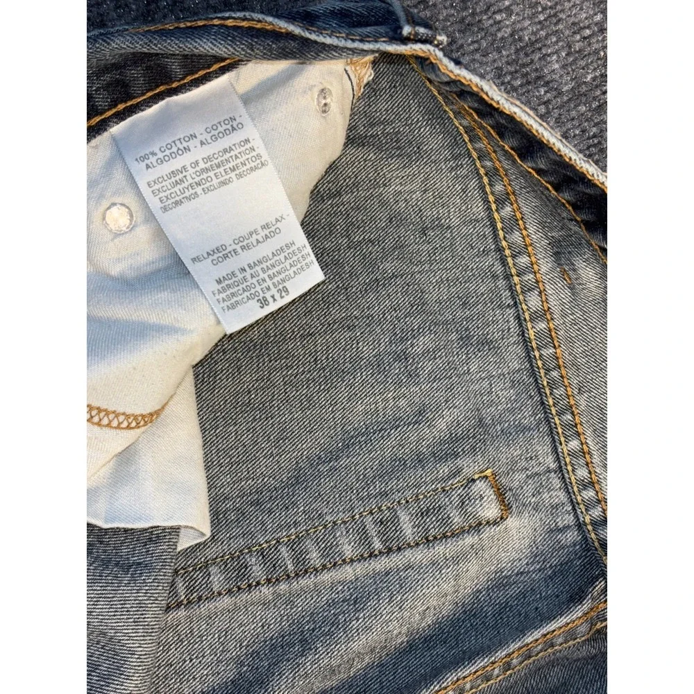 Levi's Jeans Men's‎ 38x29 Blue Denim Faded Medium Wash Relaxed Fit Straight Leg